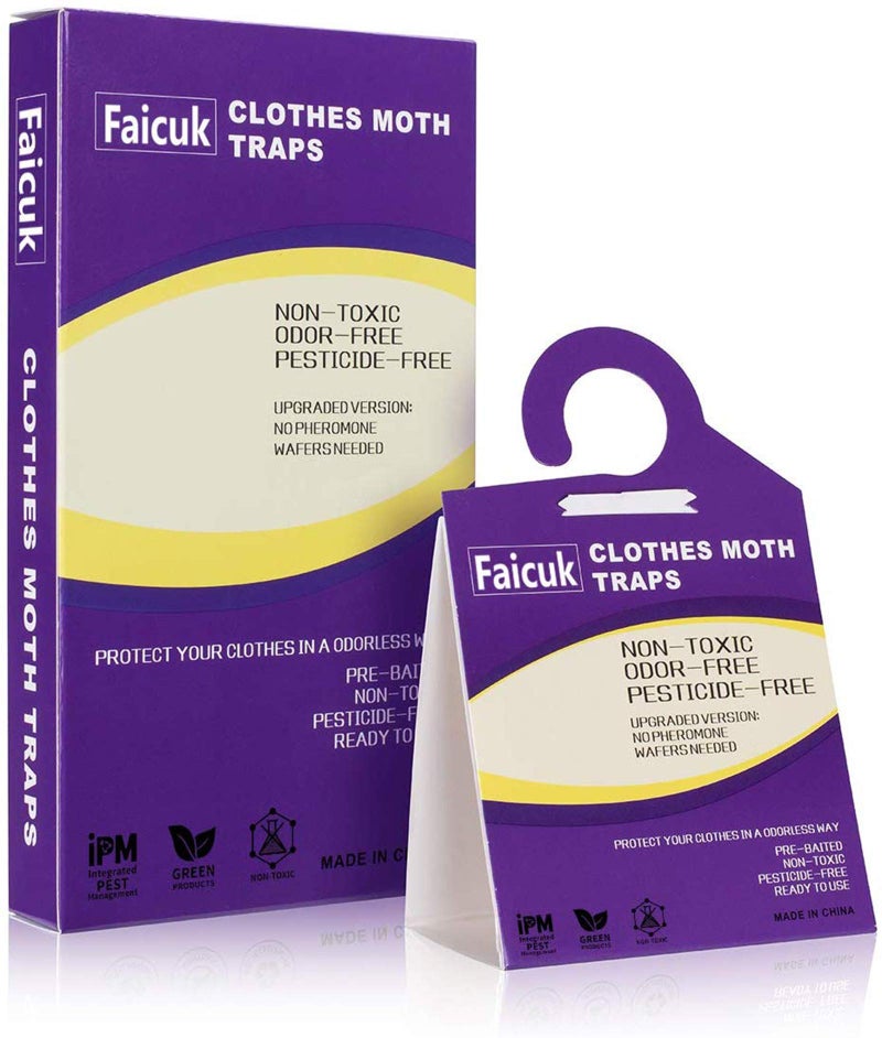 Faicuk 12-Pack Clothes Moth Traps with Pheromone Attractant for Closet and Carpet - Image 1